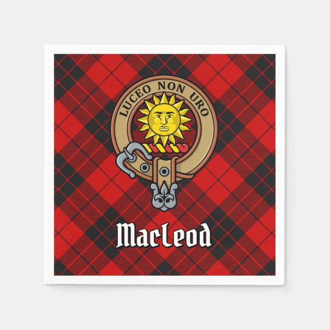 Serviette En Papier Clan MacLeod de Raasay Crest sur Tartan (Devant)