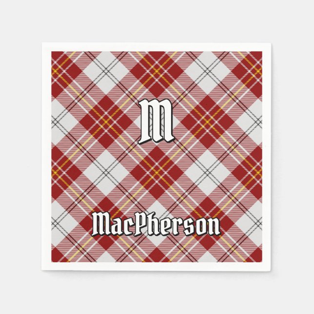 Serviette En Papier Clan MacPherson Robe rouge Tartan Napkins (Devant)