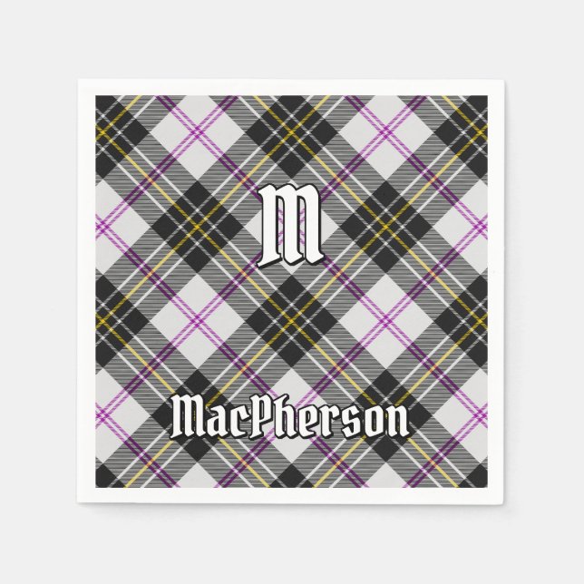 Serviette En Papier Clan MacPherson robe Tartan Napkins (Devant)