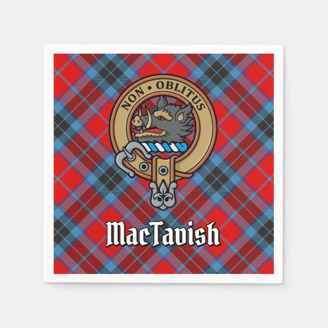 Serviette En Papier Clan MacTavish Crest sur Tartan (Devant)