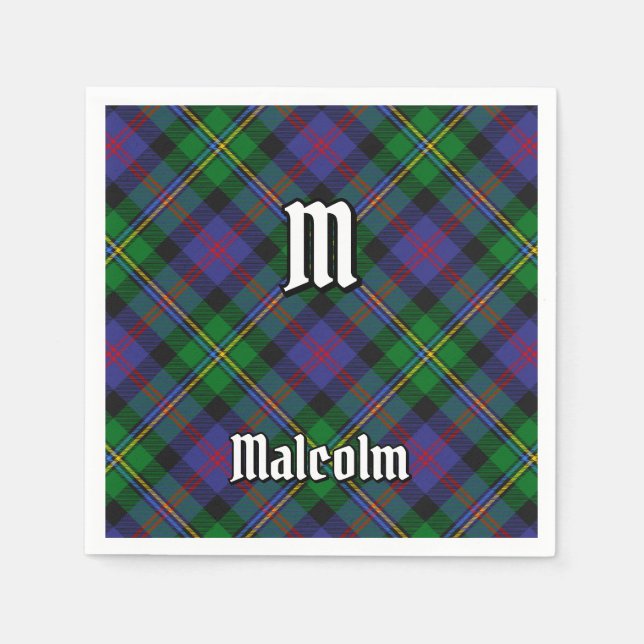 Serviette En Papier Clan Malcolm Tartan (Devant)