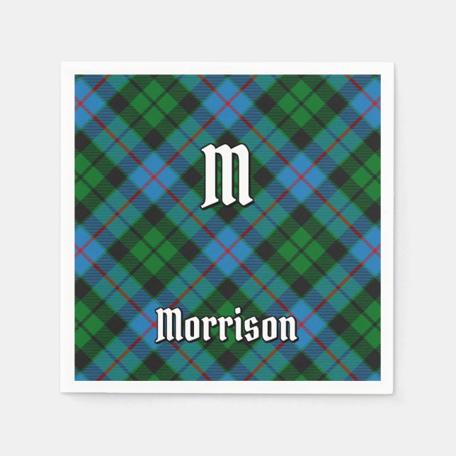 Serviette En Papier Clan Morrison Chasse Tartan Napkins (Devant)