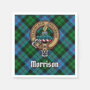 Serviette En Papier Clan Morrison Crest sur la chasse Tartan
