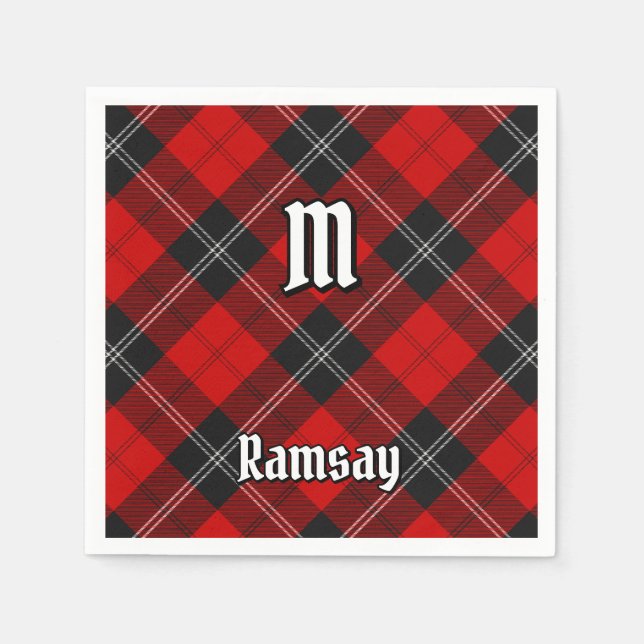 Serviette En Papier Clan Ramsay Red Tartan (Devant)