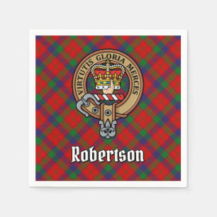 Serviette En Papier Clan Robertson Crest sur Tartan