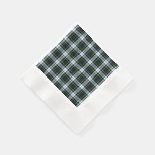 Serviette En Papier Clan rustique plaid Gordon White Tartan vert