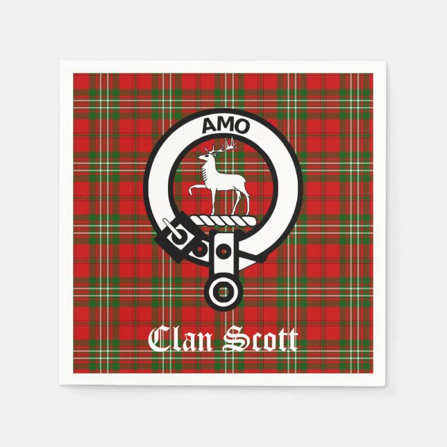 Serviette En Papier Clan Scott Crest Badge et Tartan (Devant)
