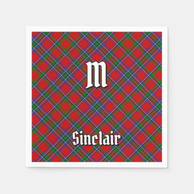 Serviette En Papier Clan Sinclair Tartan (Devant)