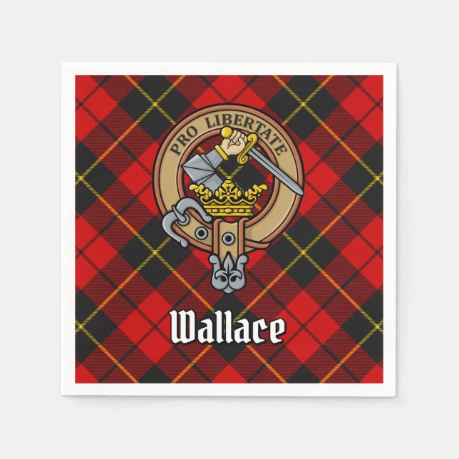 Serviette En Papier Clan Wallace Crest sur Tartan (Devant)