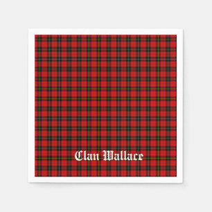 Serviette En Papier Clan Wallace Tartan et le texte