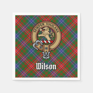 Serviette En Papier Clan Wilson Crest sur Tartan moderne