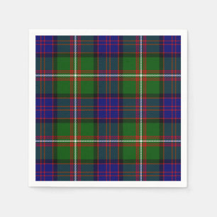 Serviette En Papier Clanranald tartan bleu vert plaid
