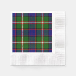Serviette En Papier Clanranald tartan bleu vert plaid