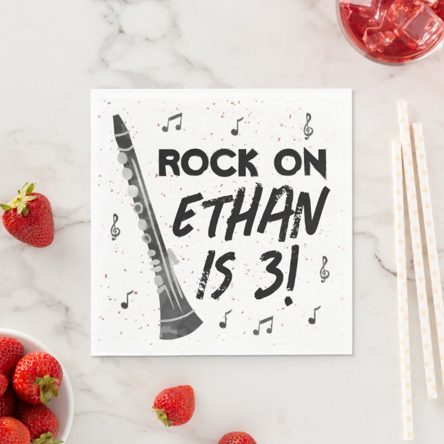 Serviette En Papier Clarinet Musique Anniversaire Papier de fête Napki (En situation)