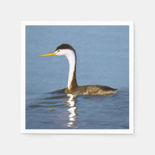 Serviette En Papier Clark's Grebe Painting - Art original pour les ois