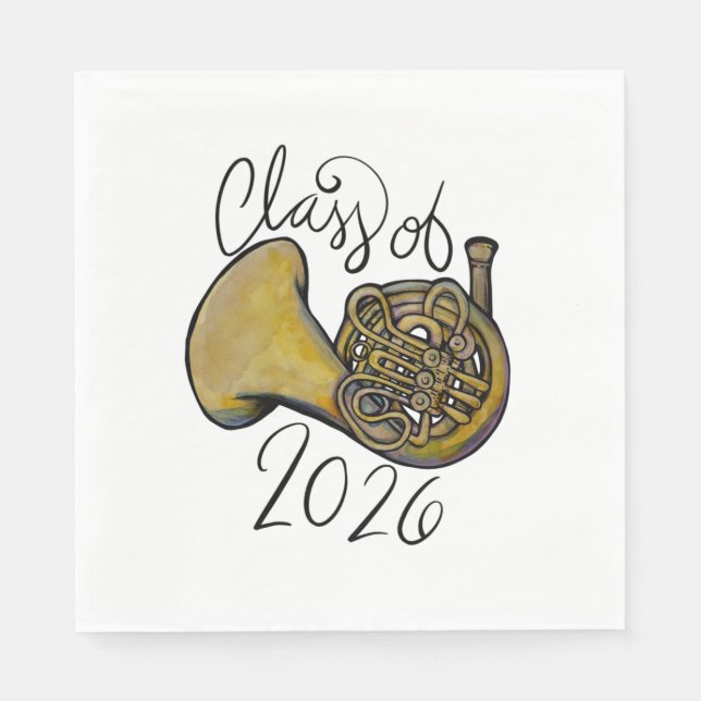 Serviette En Papier Class of 2026 French Horn Band Class Music         (Devant)
