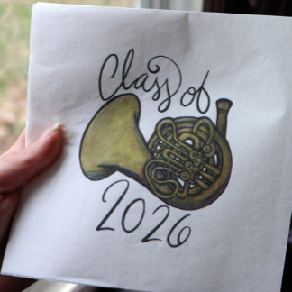 Serviette En Papier Class of 2026 French Horn Band Class Music        