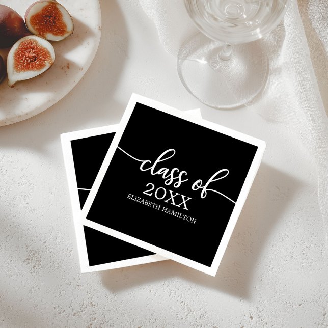 Serviette En Papier Classe 2026 Calligraphie Classique Simple Chic (Créateur téléchargé)