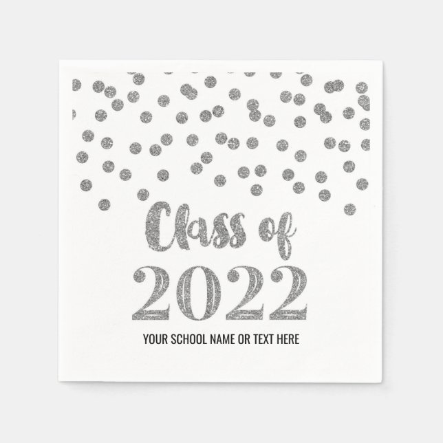 Serviette En Papier Classe Argent Confetti de 2022 (Devant)