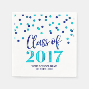 Serviette En Papier Classe bleue de confettis d'aquarelle de