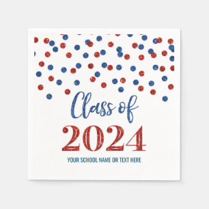 Serviette En Papier Classe Confetti Bleu Rouge de 2024 serviettes