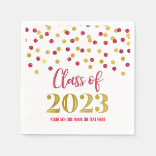 Serviette En Papier Classe Confetti Or Rouge de 2023 serviettes