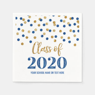 Serviette En Papier Classe Dark Blue Gold Confetti de 2020