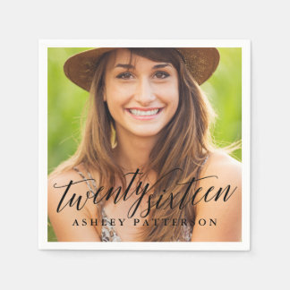 Serviette En Papier Classe de 2016 Photo chic Graduation personnalisée