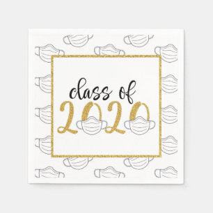 Serviette En Papier Classe de 2020 Graduation Napkin - Masque de visag