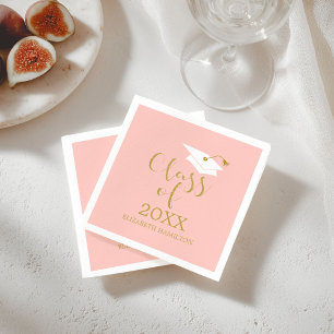 Serviette En Papier Classe de 2021 Grad Casquette Gold Parties scintil
