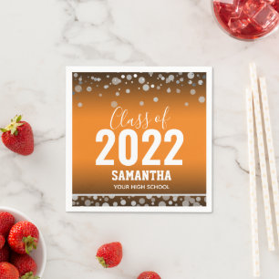 Serviette En Papier Classe de 2022 Nom de la graduation et serviettes