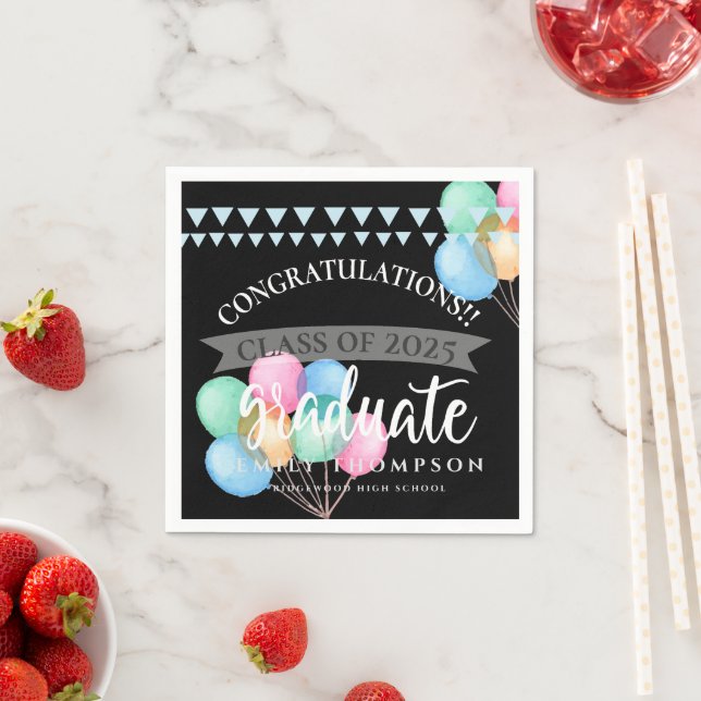 Serviette En Papier Classe de 2023 Celebration Balloon Graduation Part (En situation)
