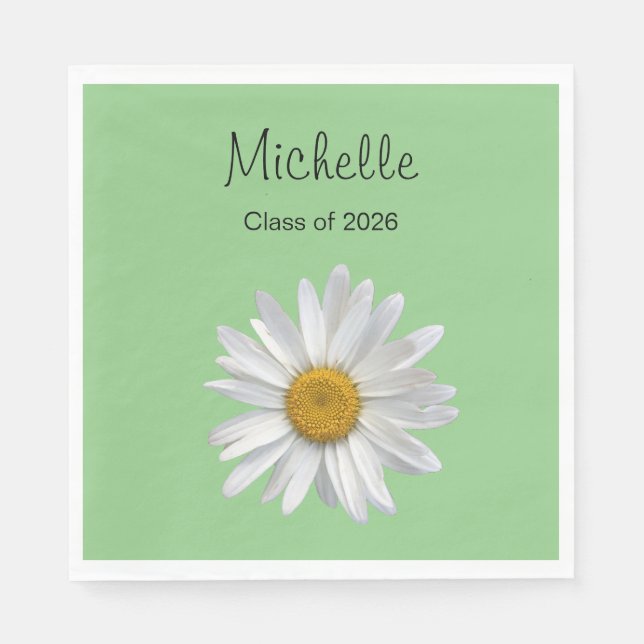 Serviette En Papier Classe de 2023 Daisy Green Graduation Party (Devant)