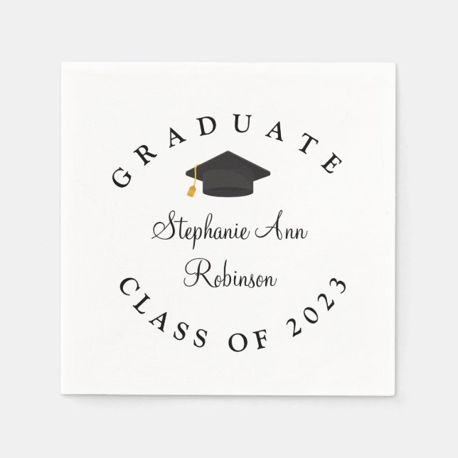 Serviette En Papier Classe De 2023 Modern Graduation Party (Devant)