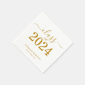 Serviette En Papier Classe de 2024 Gold Script Graduation (Coin)