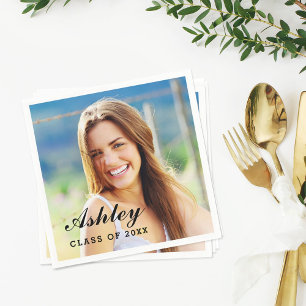 Serviette En Papier Classe de 2025 Graduate Photo personnalisée