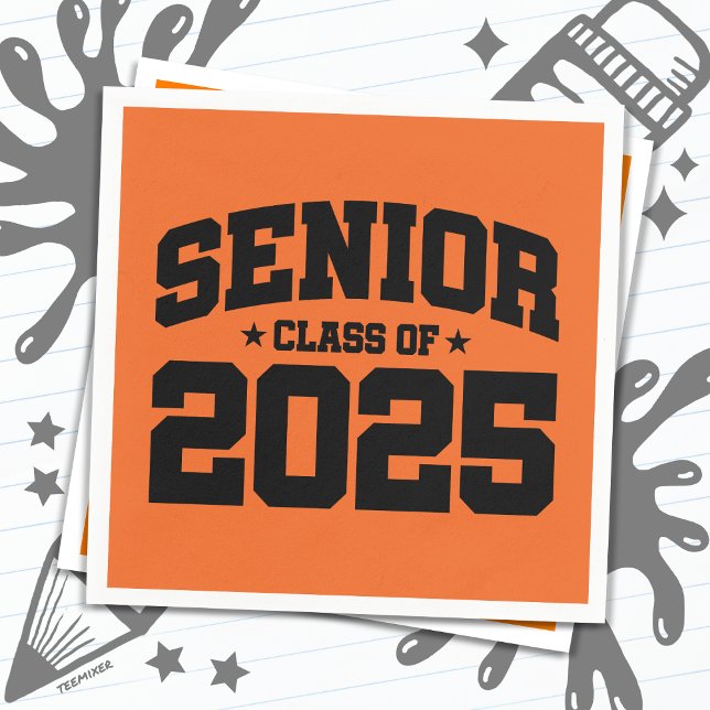Serviette En Papier Classe de 2025 Lycée Graduation Senior 2025 (Créateur téléchargé)