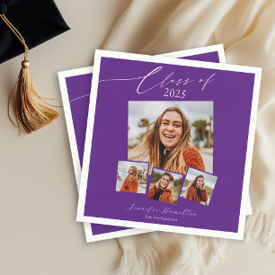 Serviette En Papier Classe De 2025 Minimaliste Photo Grad Party