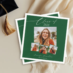 Serviette En Papier Classe De 2025 Minimaliste Photo Grad Party