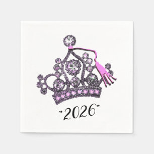 Serviette En Papier  «Classe de 2026» Couronne de princesse