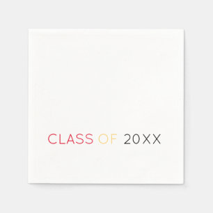 Serviette En Papier Classe de 20XX Grad Celebration School Couleurs Am