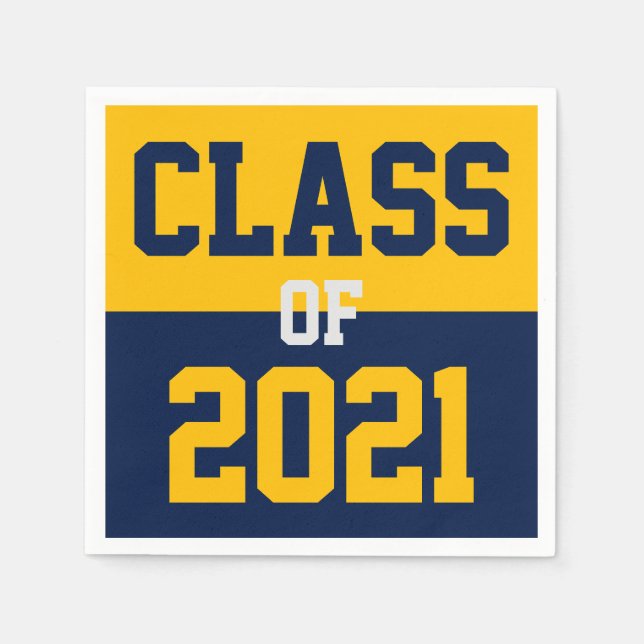 Serviette En Papier Classe de graduation Marine & Gold de 2024 (Devant)