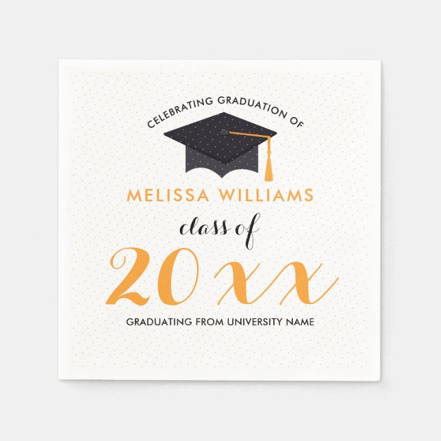 Serviette En Papier Classe De Graduation Moderne De 2017 (Devant)