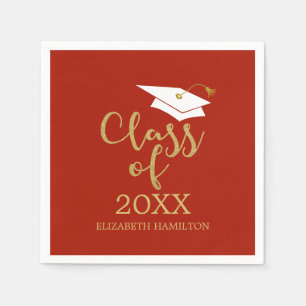 Serviette En Papier Classe de Parties scintillant d'or Casquette de 2e