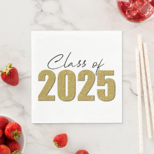 Serviette En Papier Classe de Parties scintillant d'or de 2025