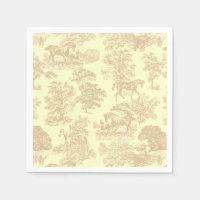 Classé Élégant Chic Horses Toile Beige Crème