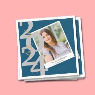 Serviette En Papier Classe élégante de 2025 Photo Graduation Party