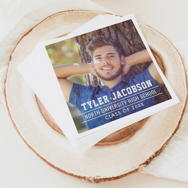 Serviette En Papier Classe moderne de 2025 Photo de graduation personn (Créateur téléchargé)