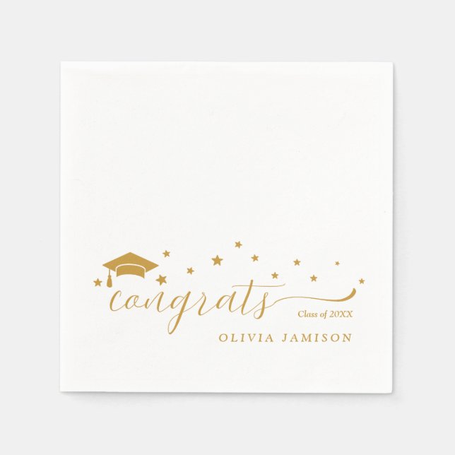 Serviette En Papier Classe personnalisée du Décor du Parti de graduati (Devant)