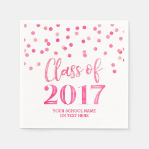 Serviette En Papier Classe rose de confettis d'aquarelle de